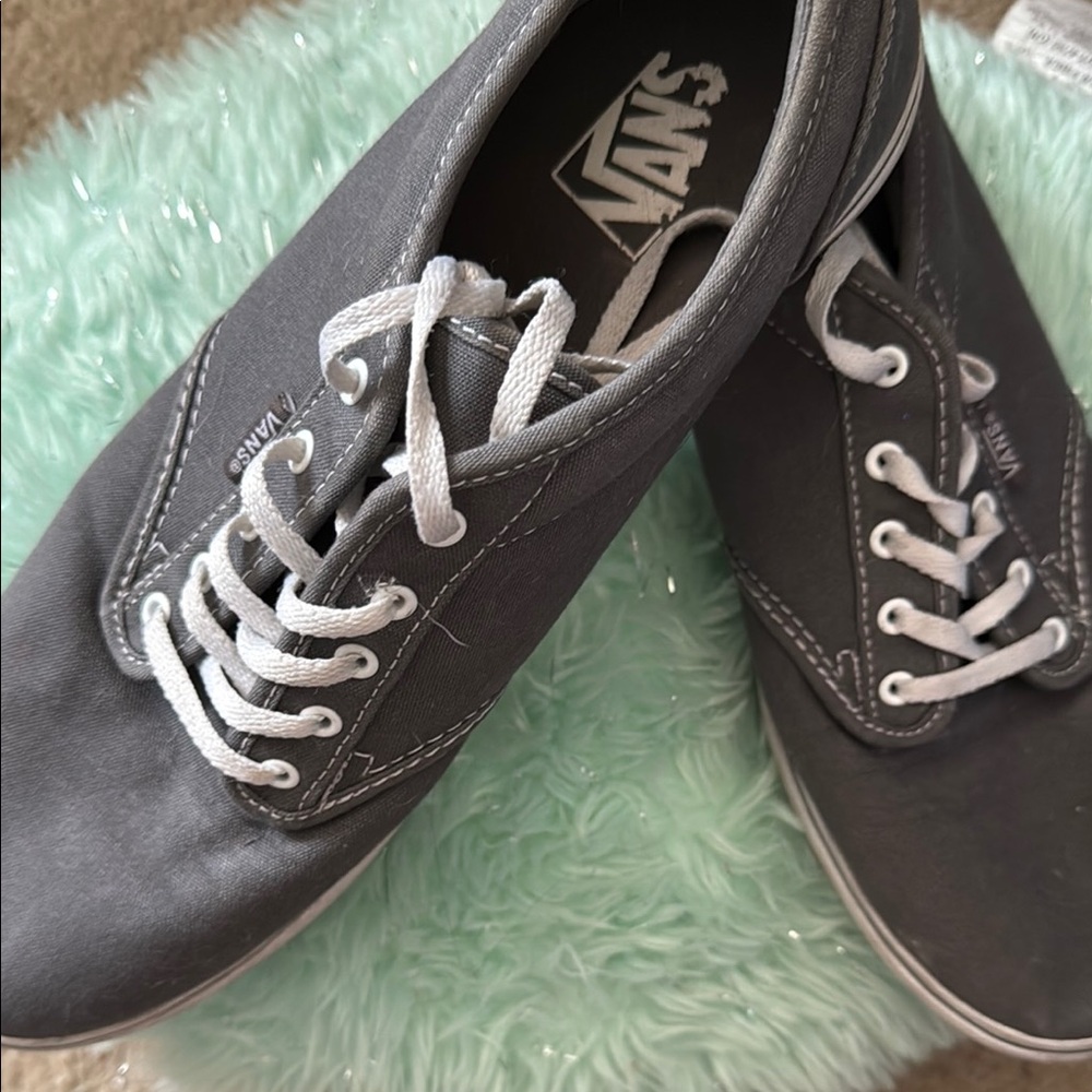 Vans Charcoal Canvas Shoes with White Accents